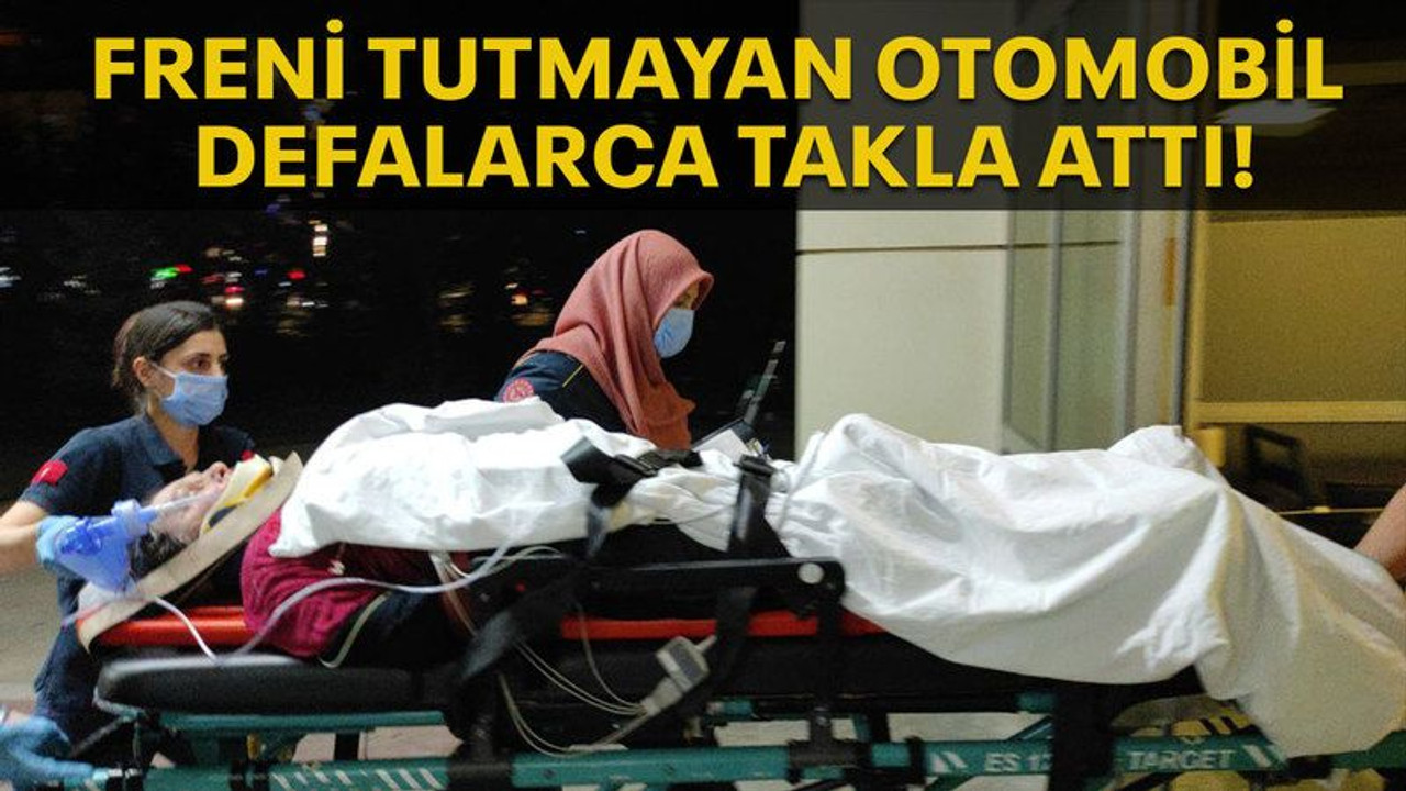 Freni tutmayan otomobil defalarca takla attı!